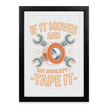 humour mécanique - Affiche encadrée (27 × 37 cm) - noir - Devant