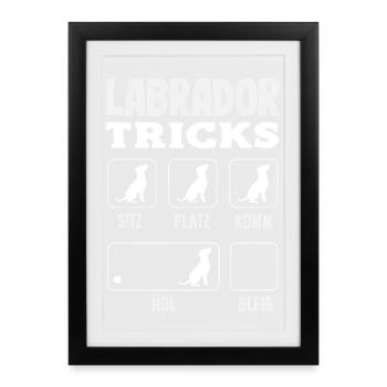 Astuces du Labrador - Affiche encadrée (27 × 37 cm) - noir - Devant