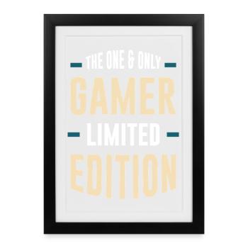 Gamer Limited Edition – Unique Typography - Framed poster (27 × 37 cm) - black - Front