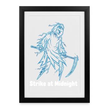 Néon du Squelette de Minuit - Affiche encadrée (27 × 37 cm) - noir - Devant