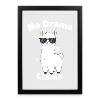 Pas de drame lama - Affiche encadrée (27 × 37 cm) - noir - Devant
