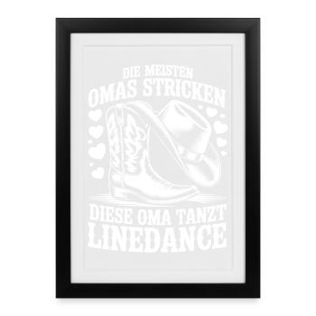 Grand-mère Dancing LineDance - Affiche encadrée (27 × 37 cm) - noir - Devant