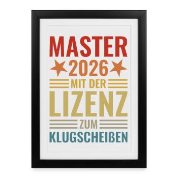 Master 2026 with the license to smartass - Framed poster (27 × 37 cm) - black - Front
