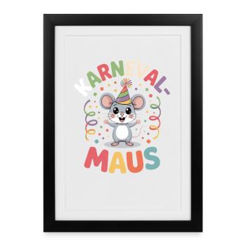 Souris de carnaval Souris de Cologne Souris de carnaval - Affiche encadrée (27 × 37 cm) - noir - Devant