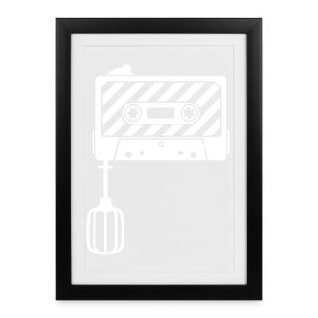 Mixtape vs. Mixer – Retro DJ Music Cassette - Framed poster (27 × 37 cm) - black - Front