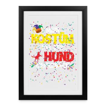 Carnaval costumé de chien mangé Drôle de carnaval - Affiche encadrée (27 × 37 cm) - noir - Devant