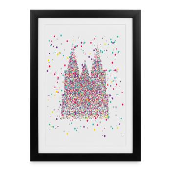 Cologne Cathedral Carnival Carnival Confetti Costume - Framed poster (27 × 37 cm) - black - Front