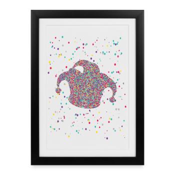 Confetti Jeck Hat Carnival Carnival Costume - Framed poster (27 × 37 cm) - black - Front
