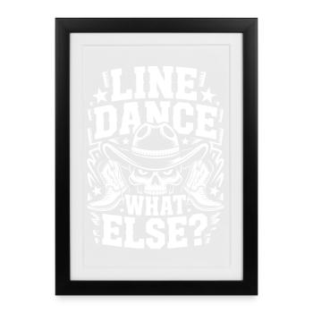 Line Dance Skull Cowboy Logo - Framed poster (27 × 37 cm) - black - Front