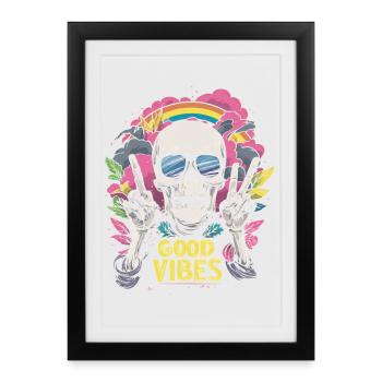 Skull Rainbow - Framed poster (27 × 37 cm) - black - Front