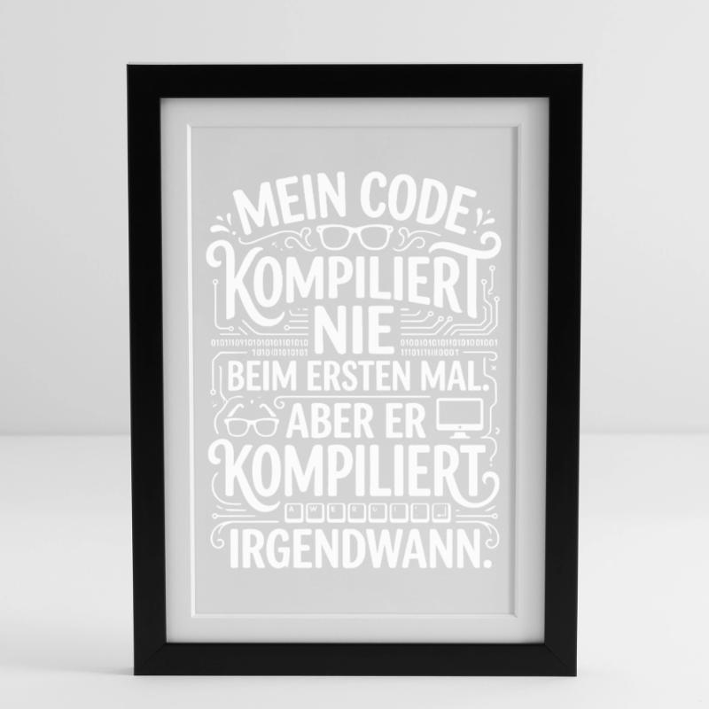 Mon code ne compile pas du premier coup Affiche encadrée (27 × 37 cm)