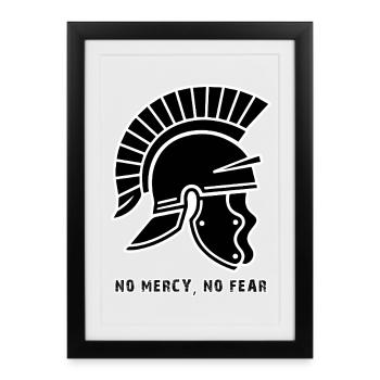 Black Warrior Helmet Without Mercy - Framed poster (27 × 37 cm) - black - Front