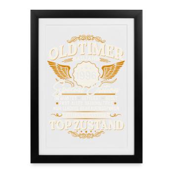 Cadeau d’anniversaire Vintage 1996 Année 30 - Affiche encadrée (27 × 37 cm) - noir - Devant