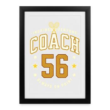 Anniversaire de l’entraîneur de tennis 1956, Meilleur maillot d’entraîneur - Affiche encadrée (27 × 37 cm) - noir - Devant