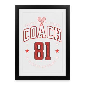 Anniversaire de l’entraîneur de tennis 1981, Meilleur maillot d’entraîneur - Affiche encadrée (27 × 37 cm) - noir - Devant