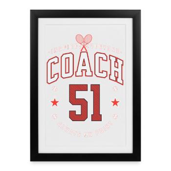 Anniversaire de l’entraîneur de tennis 1951, Meilleur maillot d’entraîneur - Affiche encadrée (27 × 37 cm) - noir - Devant