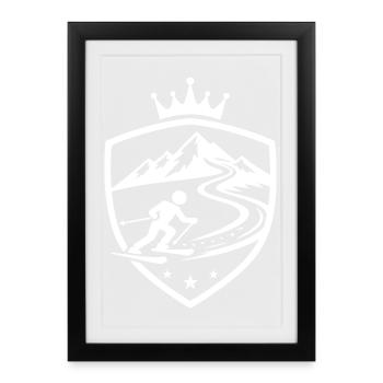 Blason de la piste de ski - Affiche encadrée (27 × 37 cm) - noir - Devant