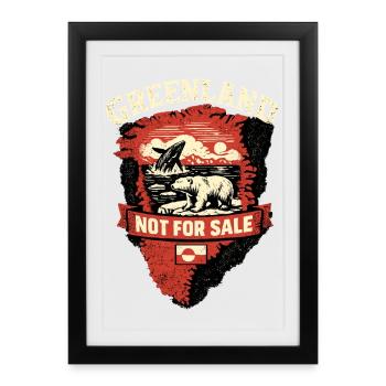Cadeau de l’ours baleine du Groenland Animaux nordiques arctiques - Affiche encadrée (27 × 37 cm) - noir - Devant