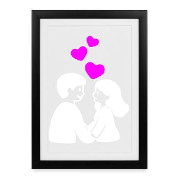 In Love Couple Heart - Framed poster (27 × 37 cm) - black - Front