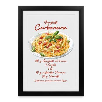 Carbonara - Affiche encadrée (27 × 37 cm) - noir - Devant