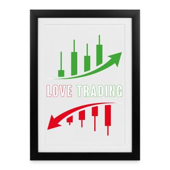 Love Trading - Affiche encadrée (27 × 37 cm) - noir - Devant