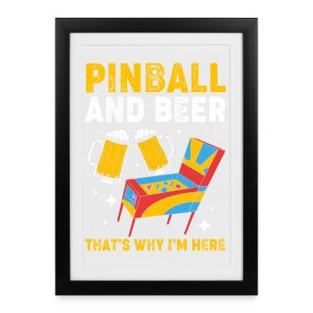 Flipper Pinball - Affiche encadrée (27 × 37 cm) - noir - Devant