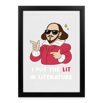 I put the lit in literature - Framed poster (27 × 37 cm) - black - Front