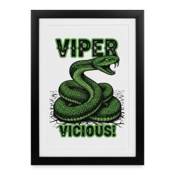 Serpent Vipère Vicious Sauvage - Affiche encadrée (27 × 37 cm) - noir - Devant