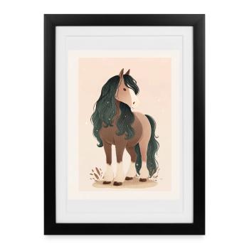 Cheval - Affiche encadrée (27 × 37 cm) - noir - Devant