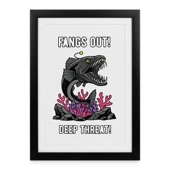 Fangs Out Deep Threat Abyssal Fish - Framed poster (27 × 37 cm) - black - Front