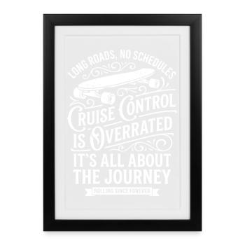 Skateboard Road Trip The Journey - Framed poster (27 × 37 cm) - black - Front