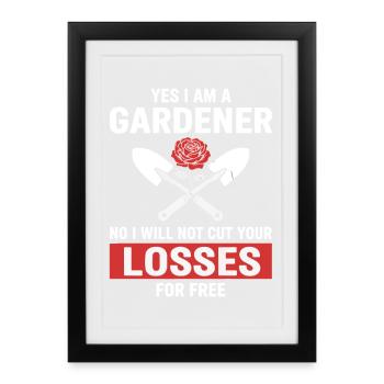 Humour Jardinier - Affiche encadrée (27 × 37 cm) - noir - Devant