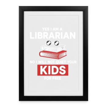 Humor Librarian Not Kids - Framed poster (27 × 37 cm) - black - Front