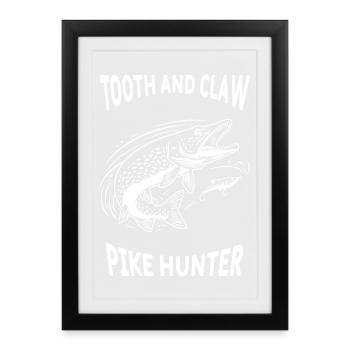 Pike River Fishing Pike Hunter - Framed poster (27 × 37 cm) - black - Front