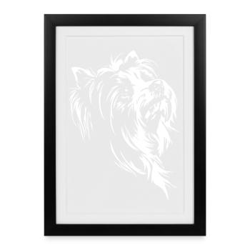 Biewer Terrier Silhouette de chien Wilsigns - Affiche encadrée (27 × 37 cm) - noir - Devant