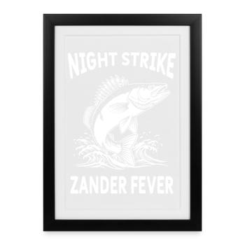 Fishing Sandre River Night Strike - Framed poster (27 × 37 cm) - black - Front
