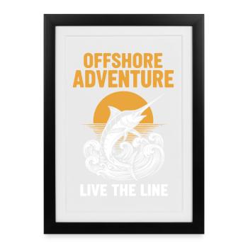 Fishing Sea Swordfish Offshore Adventure - Framed poster (27 × 37 cm) - black - Front