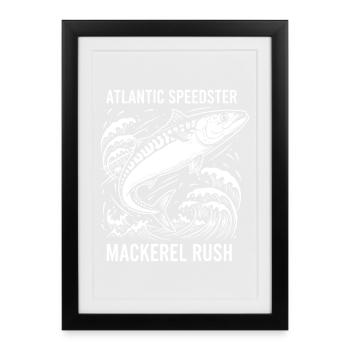 Sea Fishing Mackerel Mackerel Rush - Framed poster (27 × 37 cm) - black - Front
