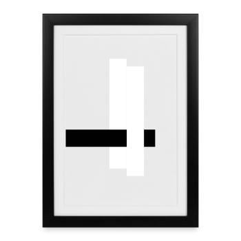 Geometric Block Art Abstract - Framed poster (27 × 37 cm) - black - Front