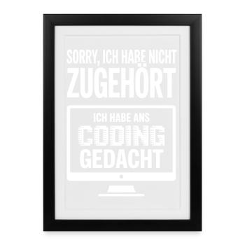 Sorry, I thought coding - Framed poster (27 × 37 cm) - black - Front