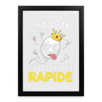 Idée Cadeau Humour 40e Anniv 1986 Anniversaire 40  - Affiche encadrée (27 × 37 cm) - noir - Devant