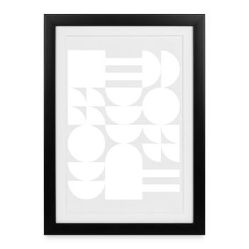 Monochrome Geometric Mosaic - Framed poster (27 × 37 cm) - black - Front