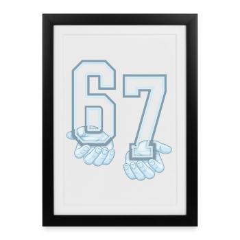 Six Seven 67 Meme - Framed poster (27 × 37 cm) - black - Front