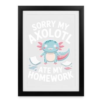 Un joli accident de devoirs d’Axolotl - Affiche encadrée (27 × 37 cm) - noir - Devant