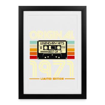 Original 1971 Édition Limitée - Affiche encadrée (27 × 37 cm) - noir - Devant