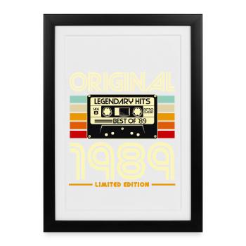 1989 Cassette Retro Édition Limitée - Affiche encadrée (27 × 37 cm) - noir - Devant