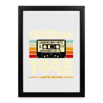 Original 1992 Legendary Cassette - Framed poster (27 × 37 cm) - black - Front