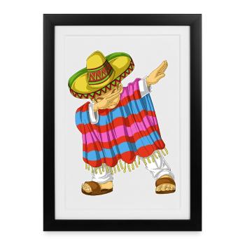 Tabbing de la chemise de l’homme mexicain - Affiche encadrée (27 × 37 cm) - noir - Devant