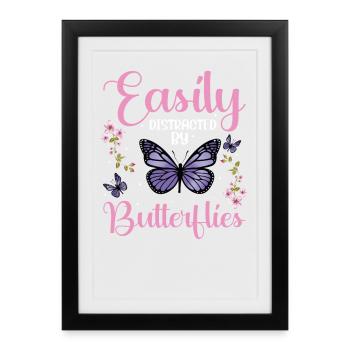 Facilement des papillons - Affiche encadrée (27 × 37 cm) - noir - Devant