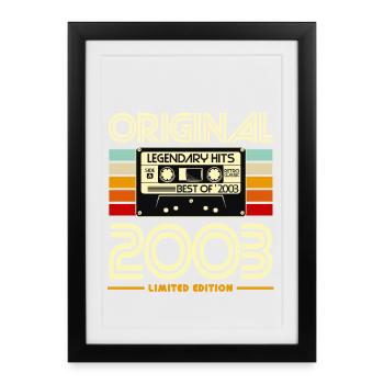 Rétro 2003 Cassette Limited - Affiche encadrée (27 × 37 cm) - noir - Devant